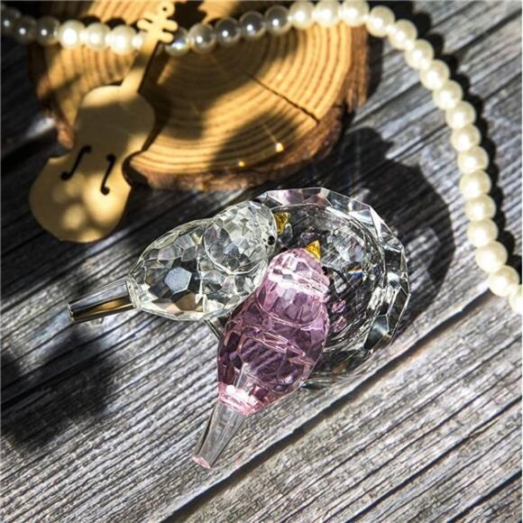 Crystal Bird Figurine Collectible Art Glass Animal Figurines Table Home Decor - Picture 6 of 6